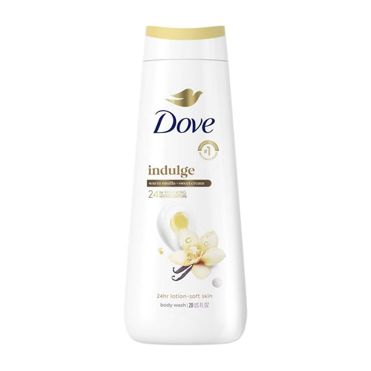 Dove Indulge body wash bottle on a white background. Purchase from americanbodycare.co.uk