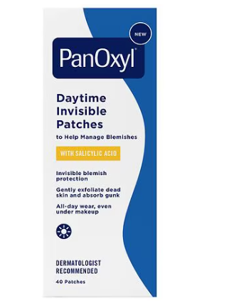 PanOxyl Daytime Invisible Patches packaging on a white background. Purchase from americanbodycare.co.uk