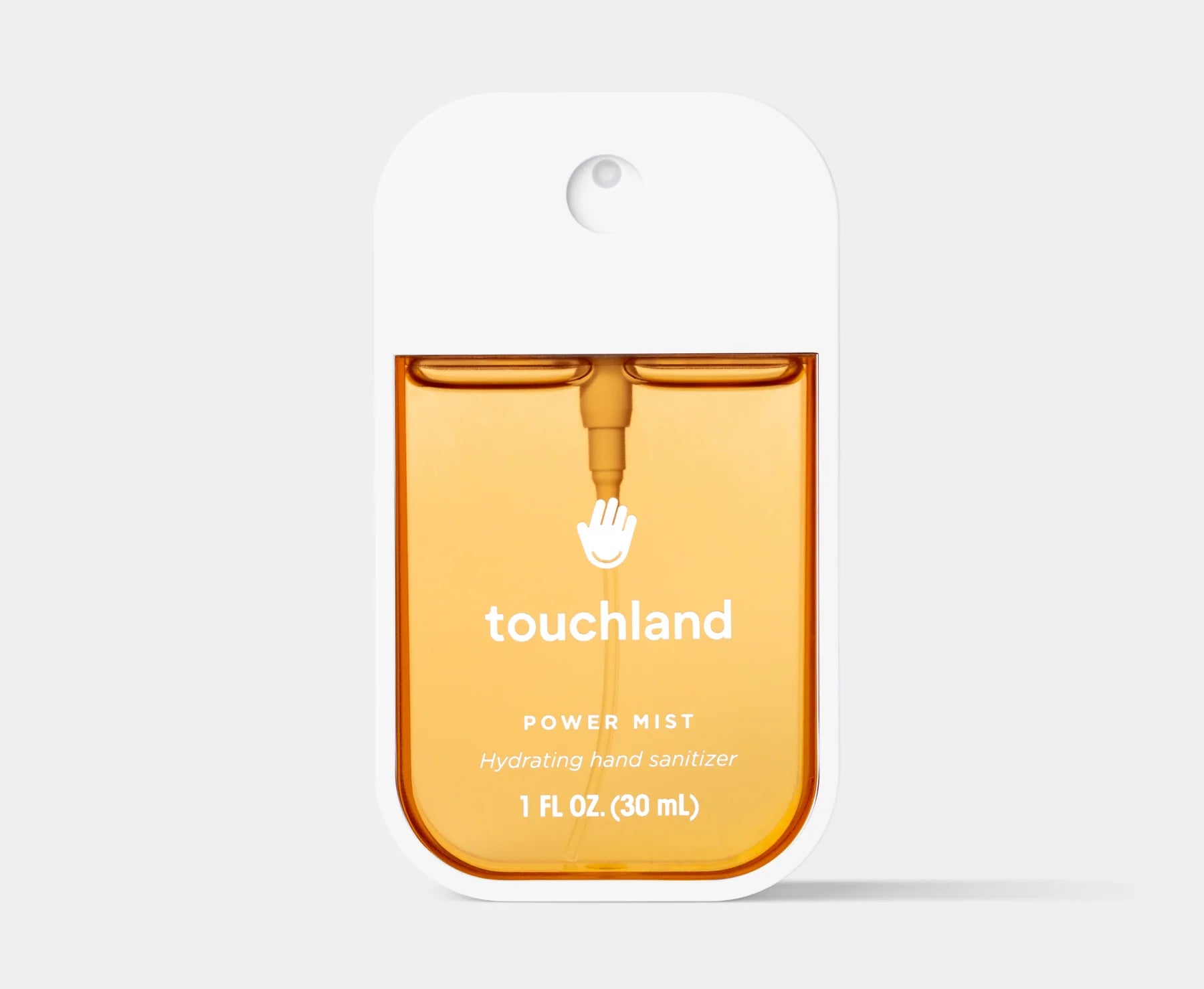 Touchland power mist hand sanitizer spiced pumpkin-tini packaging on a white background. Purchase from americanbodycare.co.uk