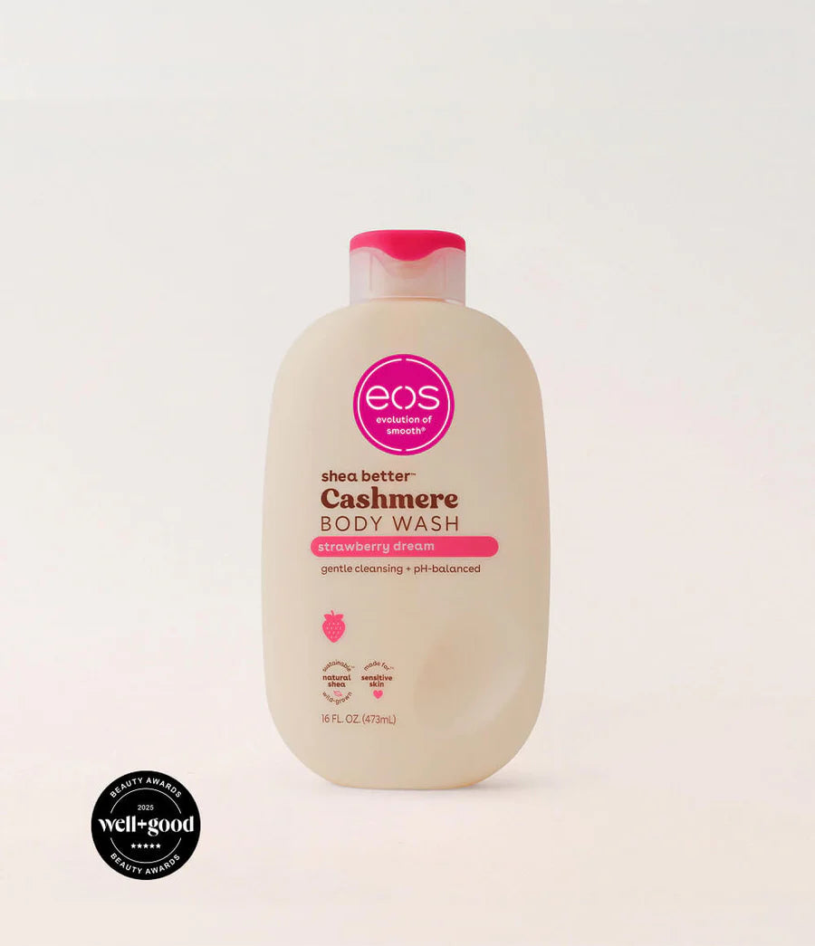 EOS Cashmere Body Wash bottle on a white background. Purchase from americanbodycare.co.uk 