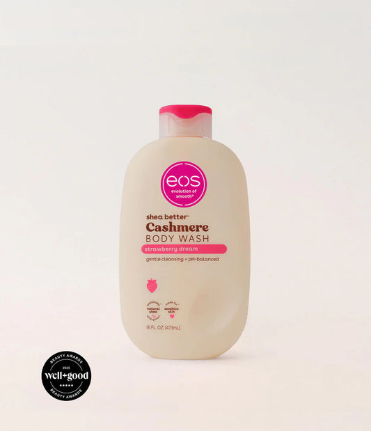 EOS Cashmere Body Wash bottle on a white background. Purchase from americanbodycare.co.uk 