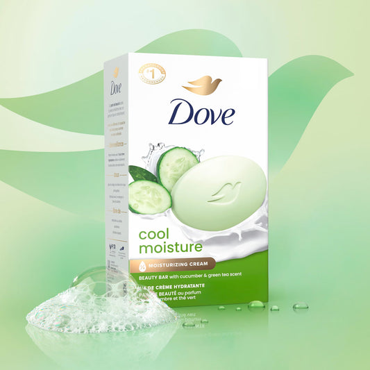 Dove Cool Moisture body bar packaging on a green background. purchase from www.americanbodycare.co.uk