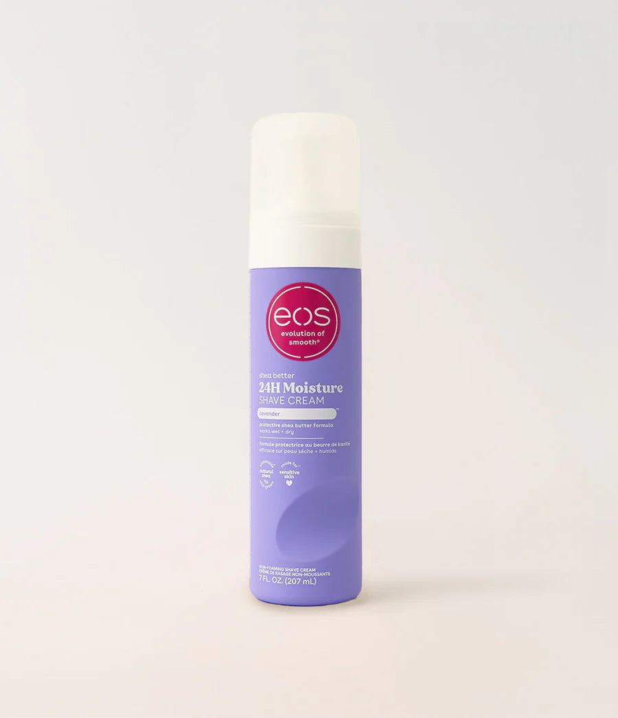  eos 24H Moisture hand cream bottle on a light gray background. purchase from americanbodycare.co.uk 