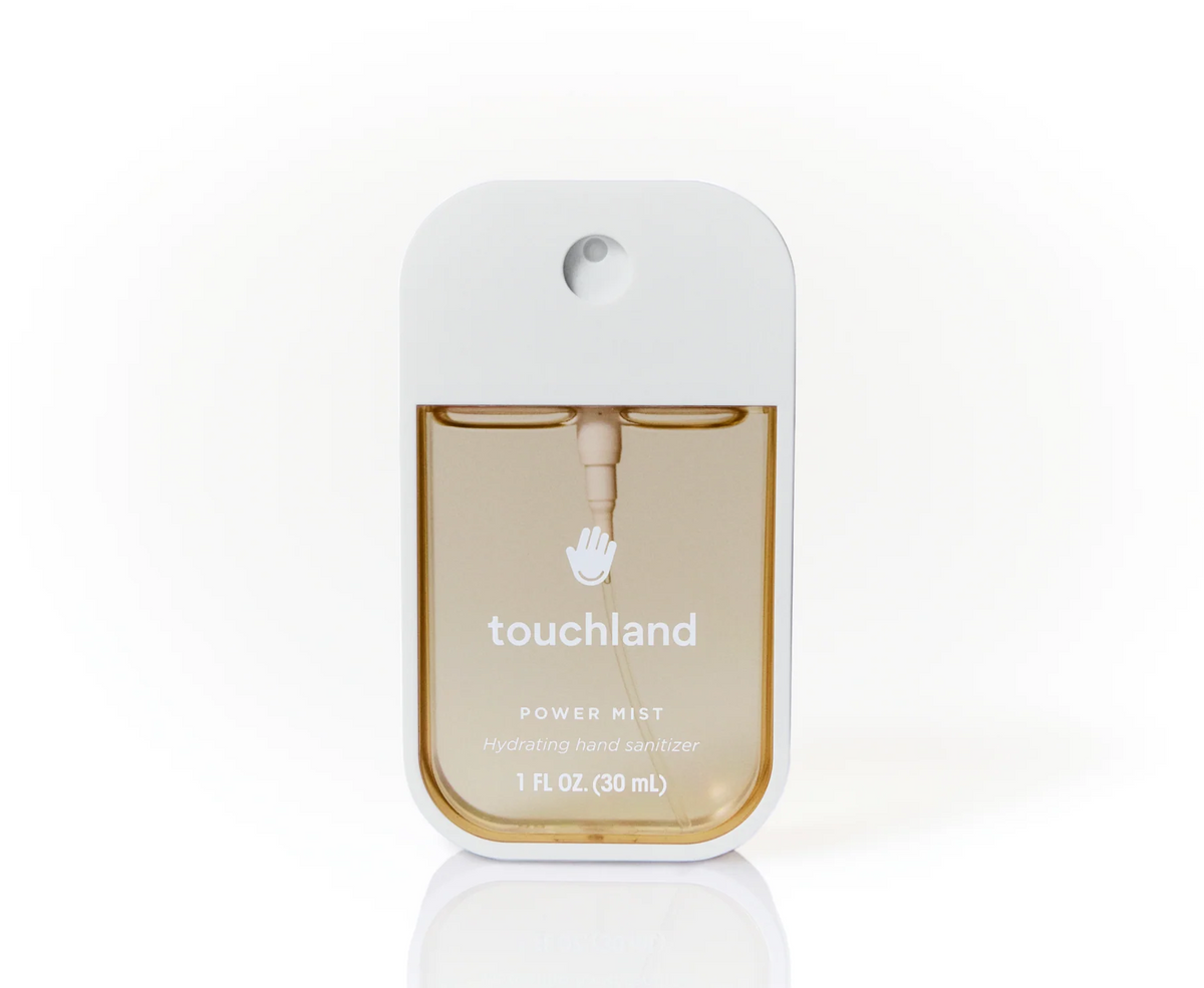 A single bottle of Touchland Power Mist hand sanitizer, 1 fl. oz. Purchase from www.americanbodycare.co.uk