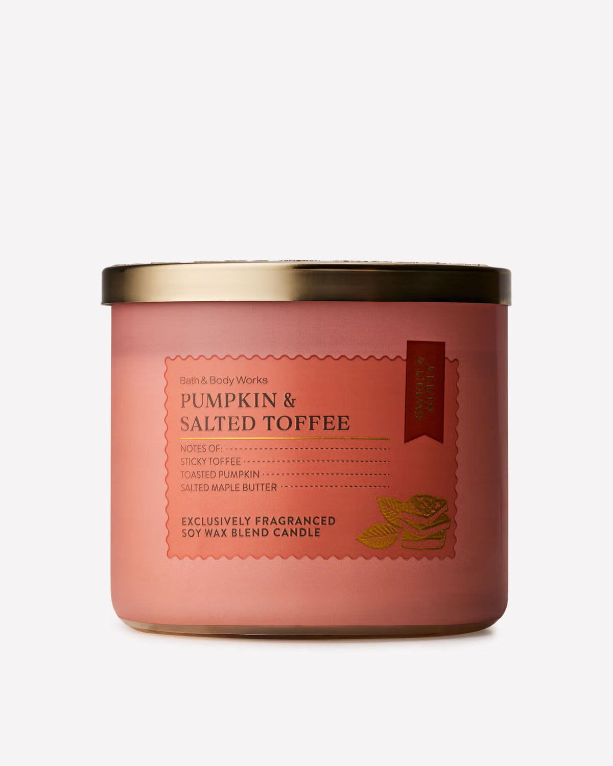 Bath & Body Works Pumpkin & Salted Toffee 3 Wick Candle